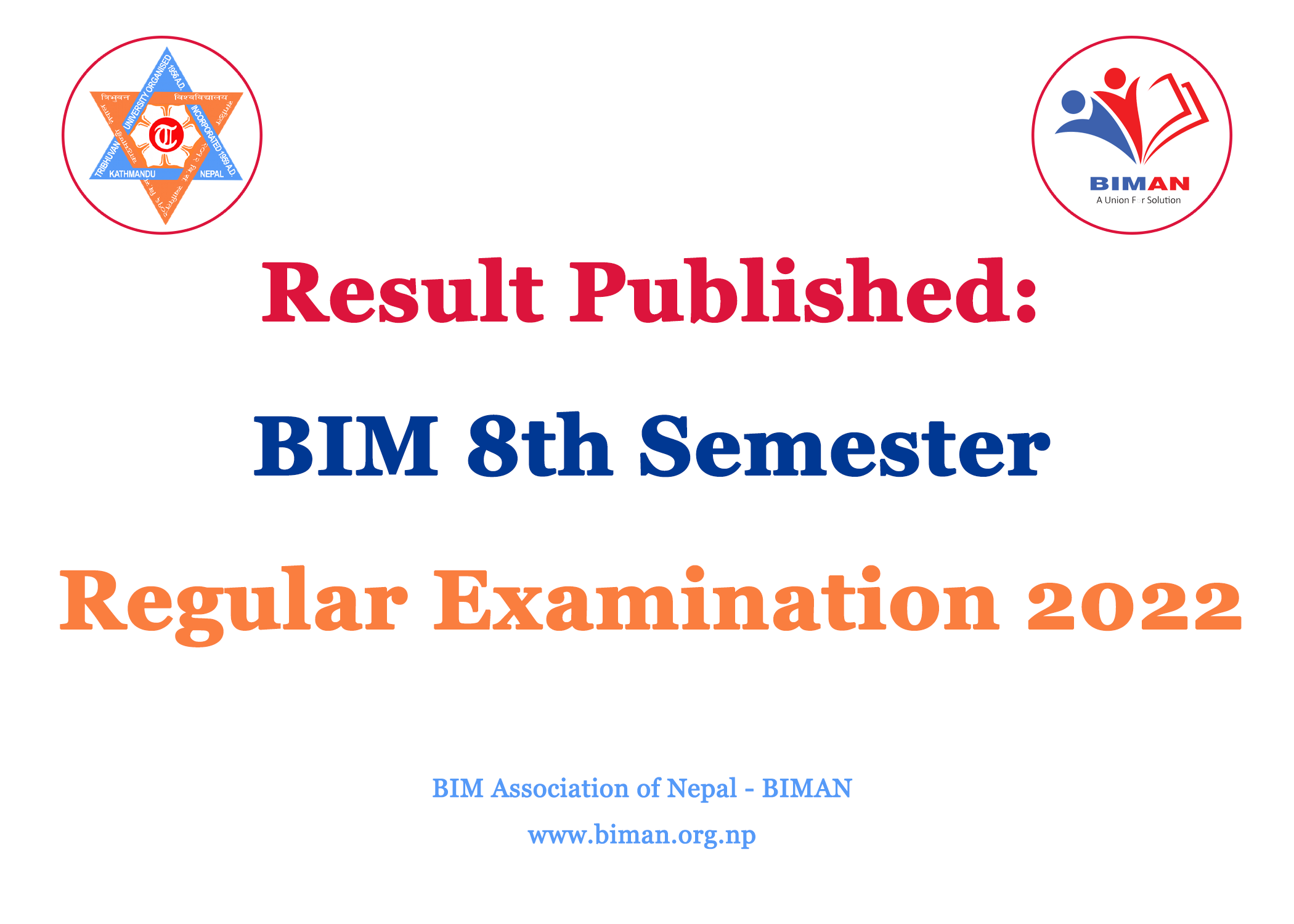 Result Published: BIM 8th Semester Regular Examination 2022